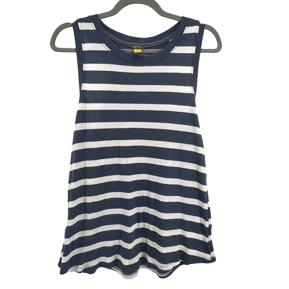 Eddie Bauer Tops - Eddie Bauer Tank Top Women XL Blue‎ White Striped Ribbed Racerback Scoop Neck